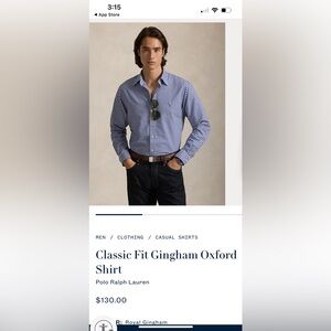 Ralph Lauren Navy Checkered Button Down Shirt